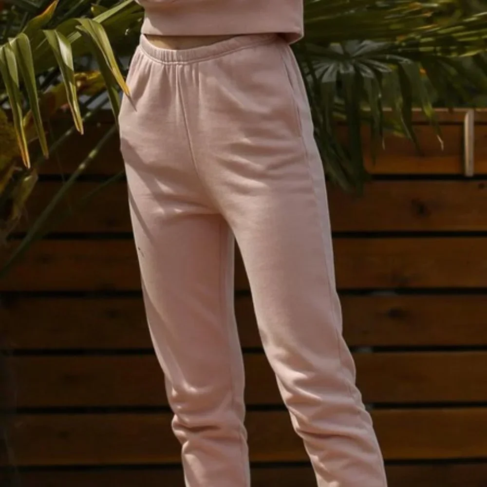 NWT Brunette the Label x That's So Savage Peach Cream Fleece Jogger Pant… - Picture 4 of 4